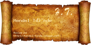 Hendel Tünde névjegykártya